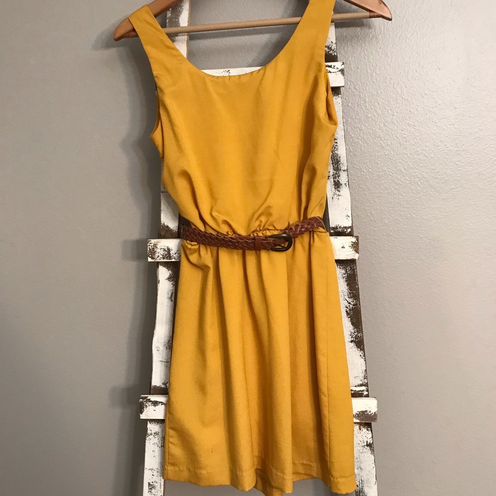 mustard/gold dress
